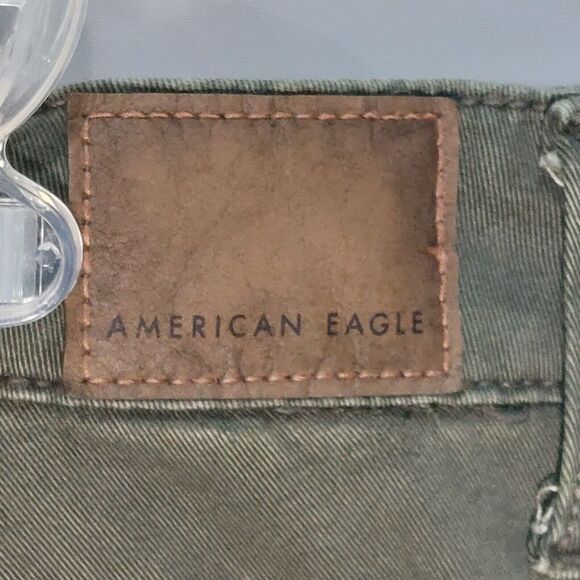 American Eagle Women Baggy Wide Leg Cargo Pants Size 16R Green Streetwear Skater - Picture 5 of 13